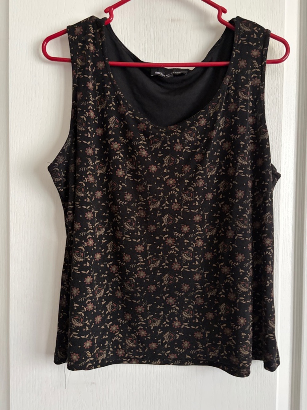 Briggs New York Black Tank Top with Micro Floral Print
